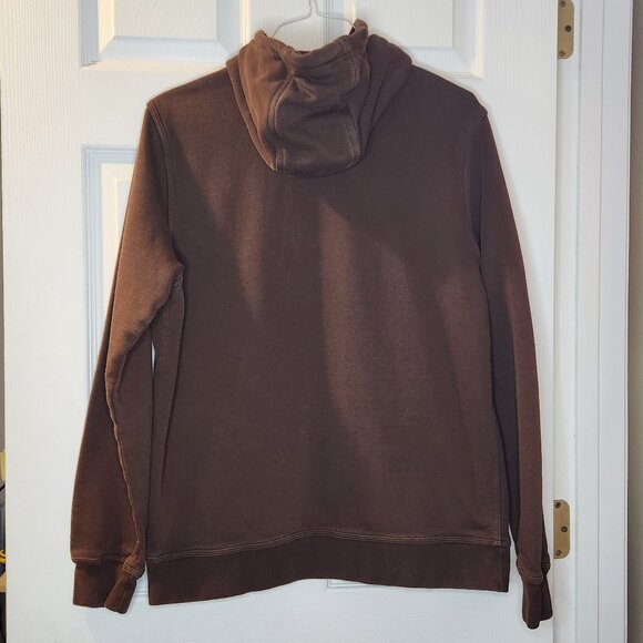 Nike Large Brown Pullover Hoodie with Embroidered Swoosh Logo - Picture 2 of 5
